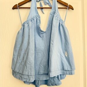 Free People  MVMT Light Blue Halter Top NWT